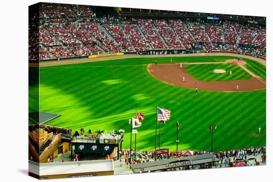 An elevated view of the third Busch Stadium, St. Louis, Missouri, where the Pittsburgh Pirates b...-null-Premier Image Canvas