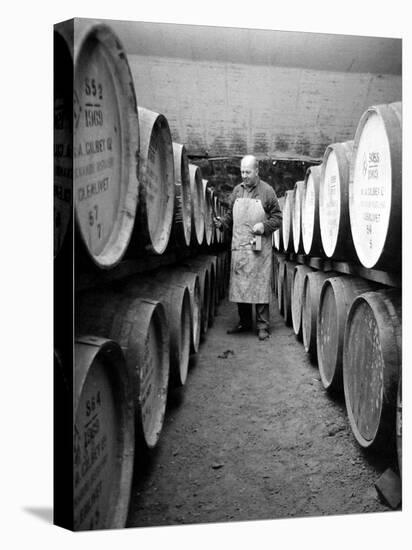 An Employee of the Knockando Whisky Distillery in Scotland, January 1972-null-Premier Image Canvas