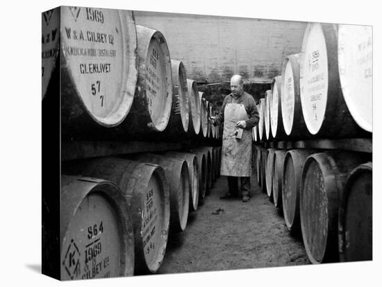 An Employee of the Knockando Whisky Distillery in Scotland, January 1972-null-Premier Image Canvas