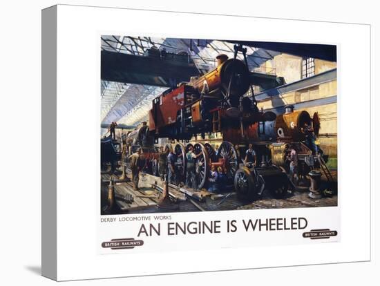 An Engine Is Wheeled Railroad Advertisement Poster-Terence Tenison Cuneo-Premier Image Canvas