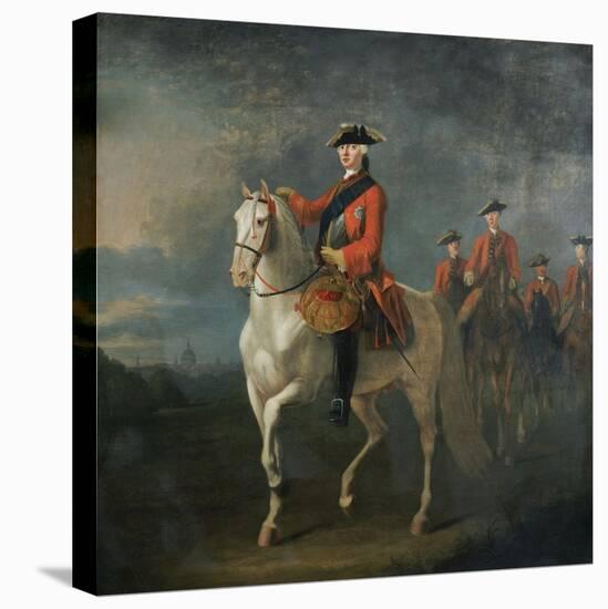 An Equestrian Portrait of King George III, Wearing the Order of the Garter-David Morier-Premier Image Canvas