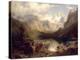 An Extensive Alpine Lake Landscape, 1862-Augustus Wilhelm Leu-Premier Image Canvas