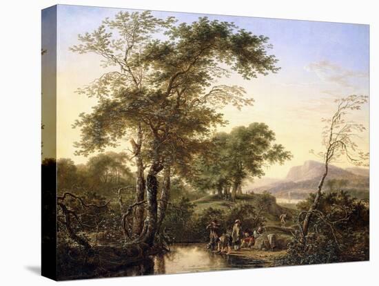 An Extensive Italianate River Landscape with Travellers by a Pool, 1646-Herman the Younger Saftleven-Premier Image Canvas