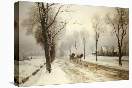 An Extensive Winter Landscape with a Horse and Cart, 1882-Anders Andersen-Lundby-Premier Image Canvas