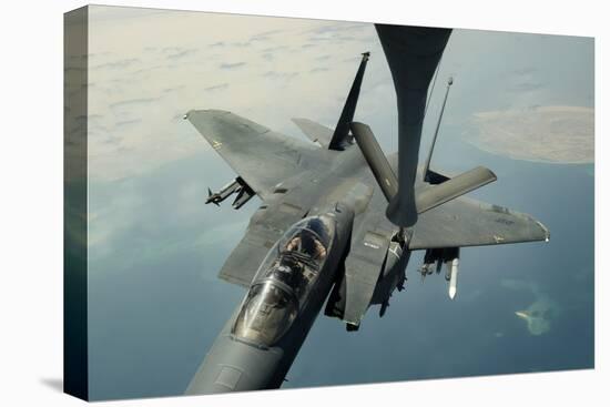 An F-15E Strike Eagle Receives Fuel from a Kc-135R Stratotanker-null-Premier Image Canvas