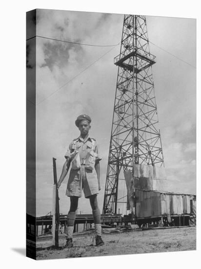 An Indian Army Guard Patroling the Kirkuk Oil Field-Dmitri Kessel-Premier Image Canvas