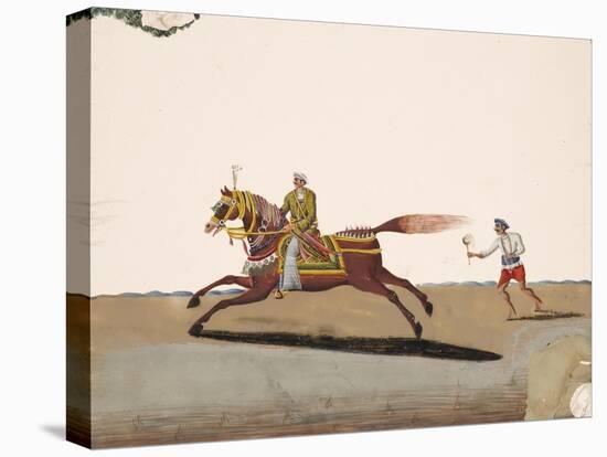 An Indian Noble Riding a Horse with an Attendant Behind, from Thanjavur, India-null-Premier Image Canvas