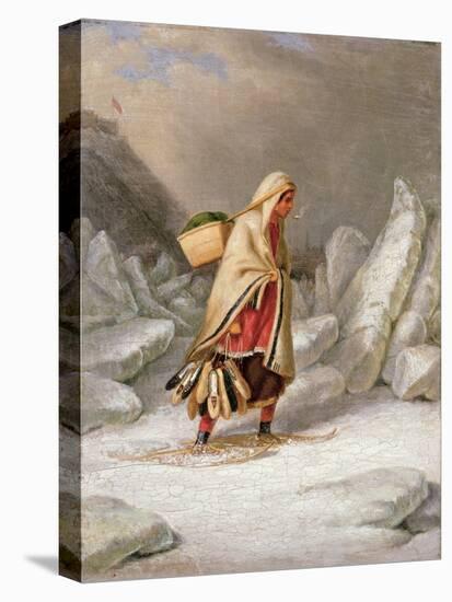 An Indian Woman Wearing Snowshoes-Cornelius Krieghoff-Premier Image Canvas