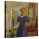 An Interior with a Woman Looking in a Mirror, 1900-Michael Peter Ancher-Premier Image Canvas