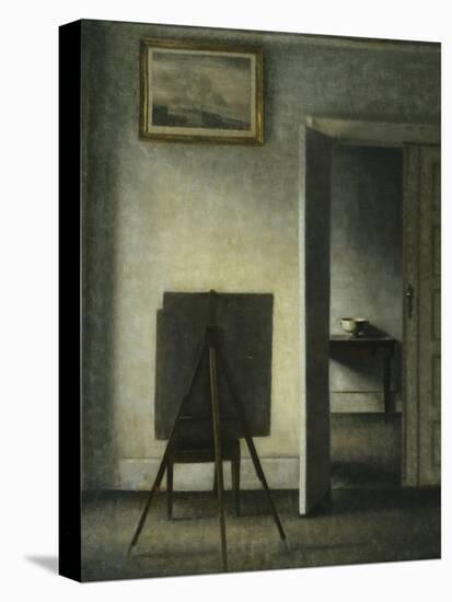 An Interior with the Artist's Easel-Vilhelm Hammershoi-Premier Image Canvas