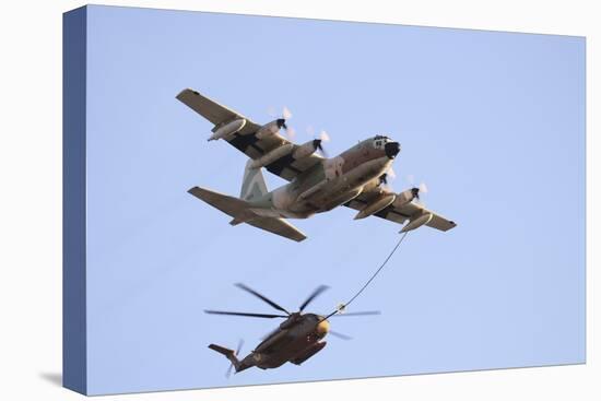 An Israeli Air Force Kc-130H Karnaf Refuels a Ch-53 Yasur Helicopter-Stocktrek Images-Premier Image Canvas