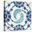 An Iznik Pottery Tile, with a Spiralling Floral Motif, Early 17th Century-null-Premier Image Canvas