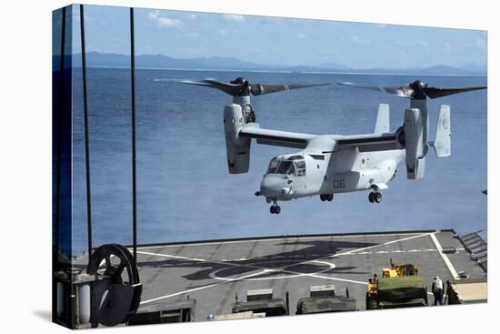 An MV-22 Osprey Lands on the Flight Deck of USS Germantown-null-Premier Image Canvas