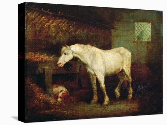 An Old Grey Mare at a Manger-George Morland-Premier Image Canvas