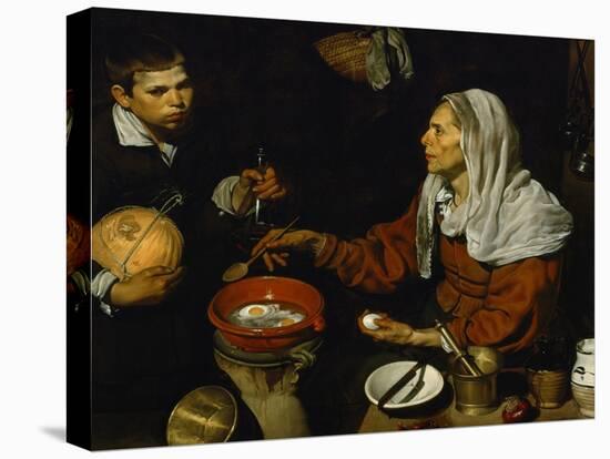 An Old Woman Frying Eggs-Diego Velazquez-Premier Image Canvas