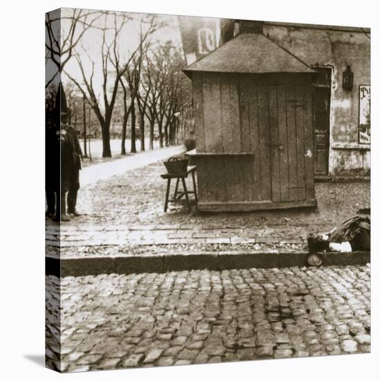 An onlooker observes a dead man left in the streets, Russia, early 20th century-Unknown-Premier Image Canvas