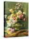 An Opulent Still Life of Roses in a Brass Urn-Jean Capeinick-Premier Image Canvas