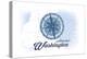 Anacortes, Washington - Compass - Blue - Coastal Icon-Lantern Press-Stretched Canvas