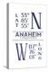 Anaheim, California - Latitude and Longitude (Blue)-Lantern Press-Stretched Canvas