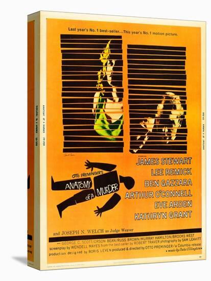 Anatomy of a Murder, Lee Remick, James Stewart on U.S. poster art, 1959-null-Stretched Canvas
