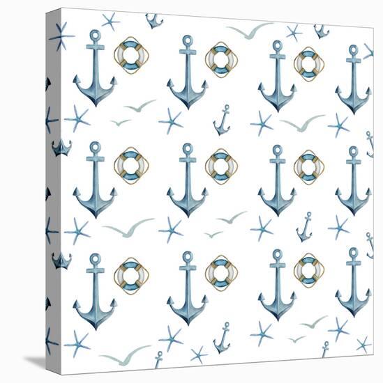 Anchor Home Pattern-Kimberly Allen-Stretched Canvas