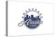 Anchorage, Alaska - Skyline Seal (Blue)-Lantern Press-Stretched Canvas