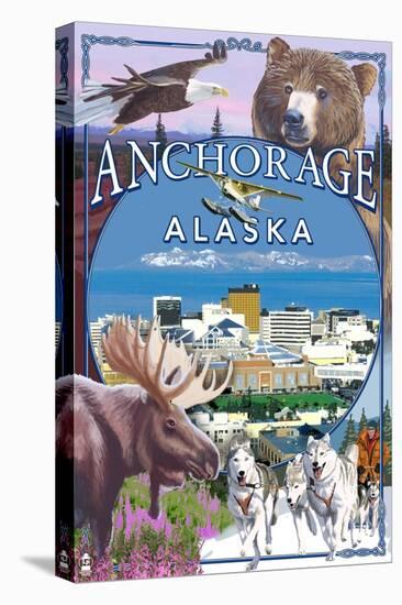 Anchorage, Alaska Views-Lantern Press-Stretched Canvas