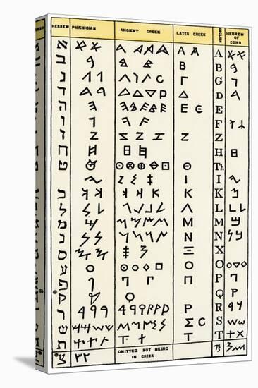 Ancient Alphabets, Including Hebrew, Phoenician, Greek-English Characters 2nd From Right-null-Premier Image Canvas