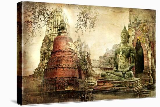 Ancient Cities Of Thailand - Artwork In Painting Style-Maugli-l-Stretched Canvas