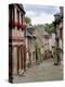 Ancient Cobbled Street and Houses, Rue Du Petit Fort, Dinan, Cotes-D'Armor, Brittany-Peter Richardson-Premier Image Canvas