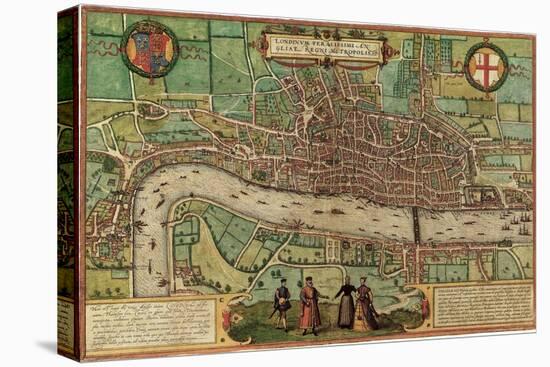 Ancient Map of London 1572-null-Premier Image Canvas