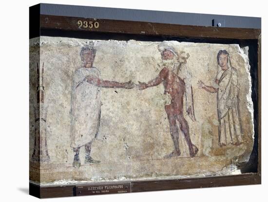 Ancient Roman Fresco Representing Funeral Procession: with Hermes Paying Caronte-null-Premier Image Canvas