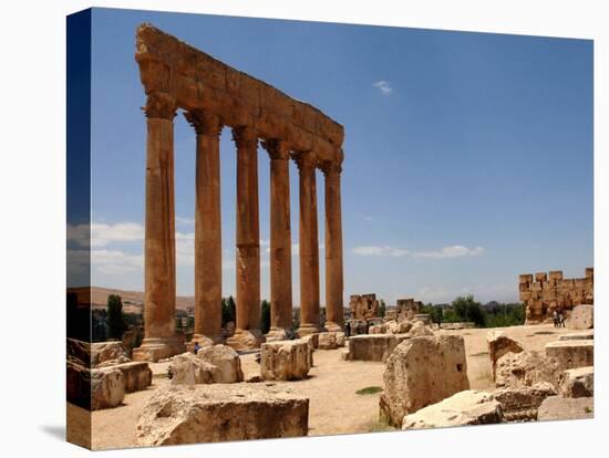 Ancient Roman Ruins of Baalbek, North-East of Beirut, in the Bekaa Valley, Lebanon, July 3, 2006-Mahmoud Tawil-Premier Image Canvas