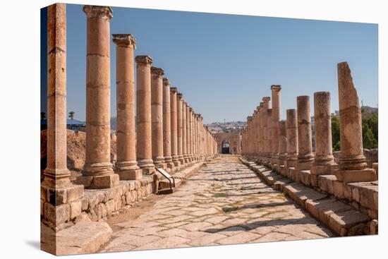 Ancient Roman stone road with a colonnade, Jerash, Jordan, Middle East-Francesco Fanti-Premier Image Canvas