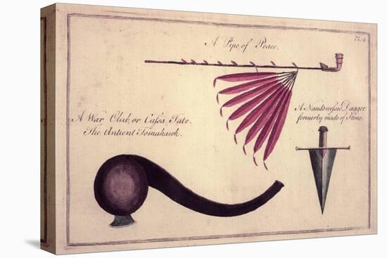 Ancient Tomahawk, Peace Pipe and Dagger, C.1590-John White-Premier Image Canvas