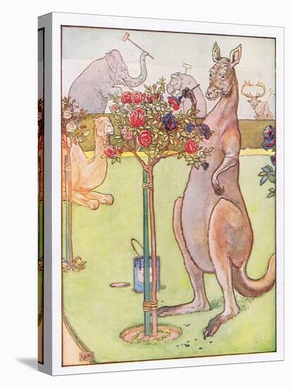 And the Kangaroo Tried to Paint the Roses Blue, Illustration from 'Johnny Crow's Party', c.1930-Leonard Leslie Brooke-Premier Image Canvas