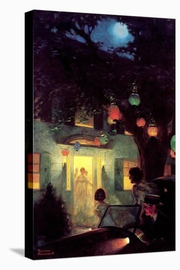 And the Symbol of Welcome Is Light (or Guests Arriving at Party)-Norman Rockwell-Premier Image Canvas