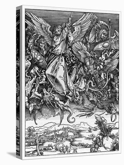 And There was War in Heaven-Albrecht Dürer-Stretched Canvas