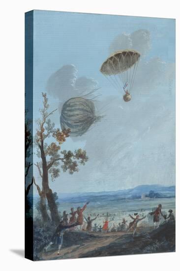 Andre-Jacques Garnerin Descending in Parachute-null-Premier Image Canvas