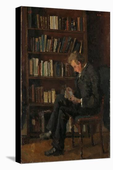 Andreas Reading, 1882-83 (Oil on Cardboard)-Edvard Munch-Premier Image Canvas
