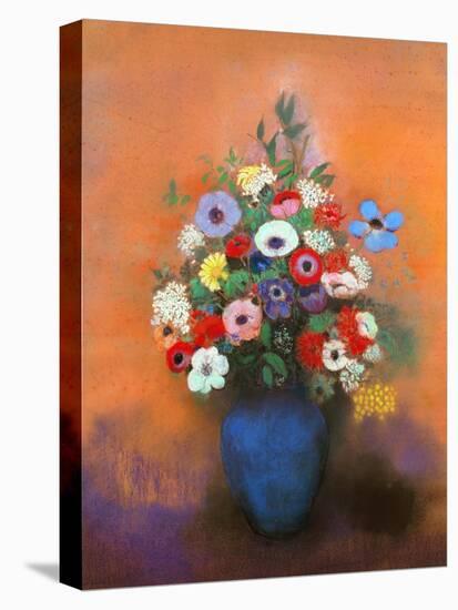 Anemones and Lilacs in a Blue Vase, after 1912-Odilon Redon-Premier Image Canvas