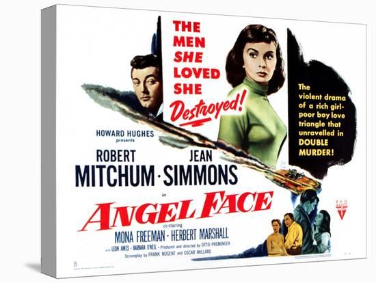 Angel Face, Robert Mitchum, Jean Simmons, 1952-null-Stretched Canvas