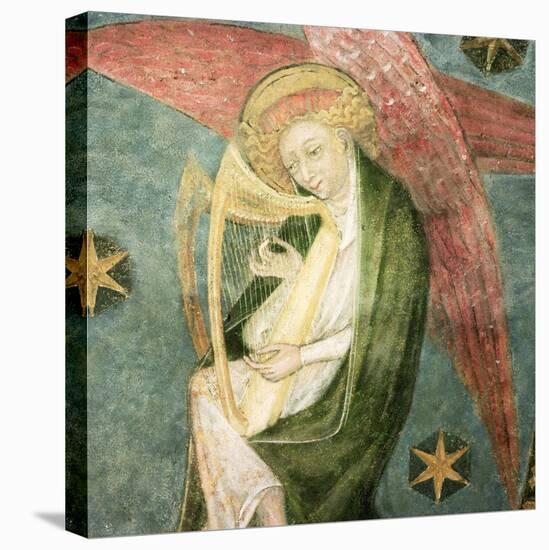 Angel Musician Playing a Harp, Detail from the Vault of the Crypt-null-Premier Image Canvas