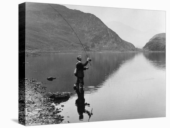 Angling at Llyn Dinas-null-Premier Image Canvas