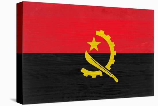 Angola Flag Design with Wood Patterning - Flags of the World Series-Philippe Hugonnard-Stretched Canvas