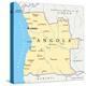 Angola Political Map-Peter Hermes Furian-Stretched Canvas