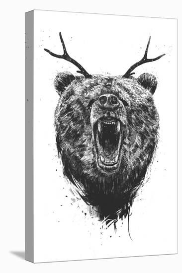 Angry Bear with Antlers-Balazs Solti-Premier Image Canvas