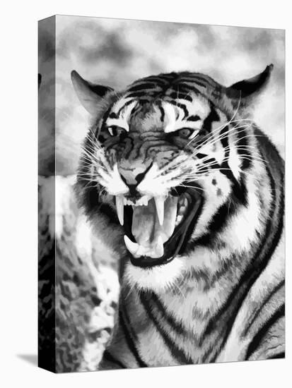 Angry Tiger Face-Snap2Art-Stretched Canvas