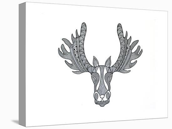 Animal Head Moose-Neeti Goswami-Stretched Canvas