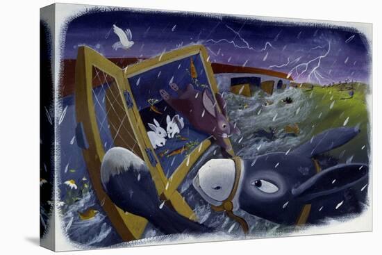Animals and Noe's Ark during the Deluge, Illustration by Patrizia La Porta.-Patrizia La Porta-Premier Image Canvas